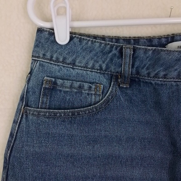 Forever 21 Color Block Mini Jean Skirt Size Large‎ in Light Wash Denim - Picture 7 of 13